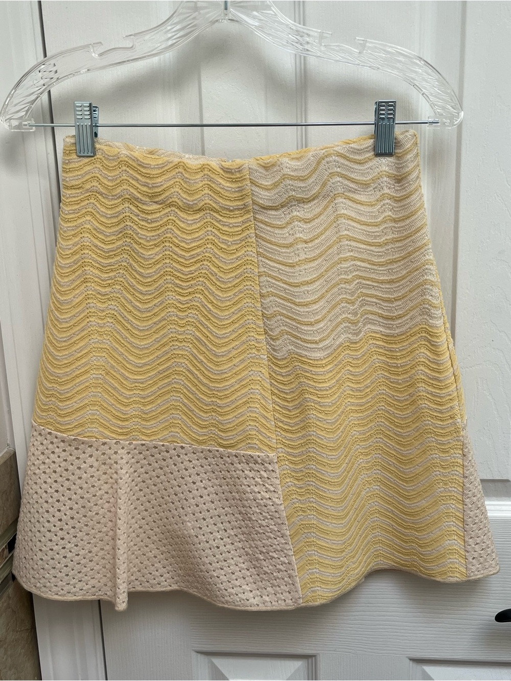 Missoni Yellow and Cream Knit Mini Skirt